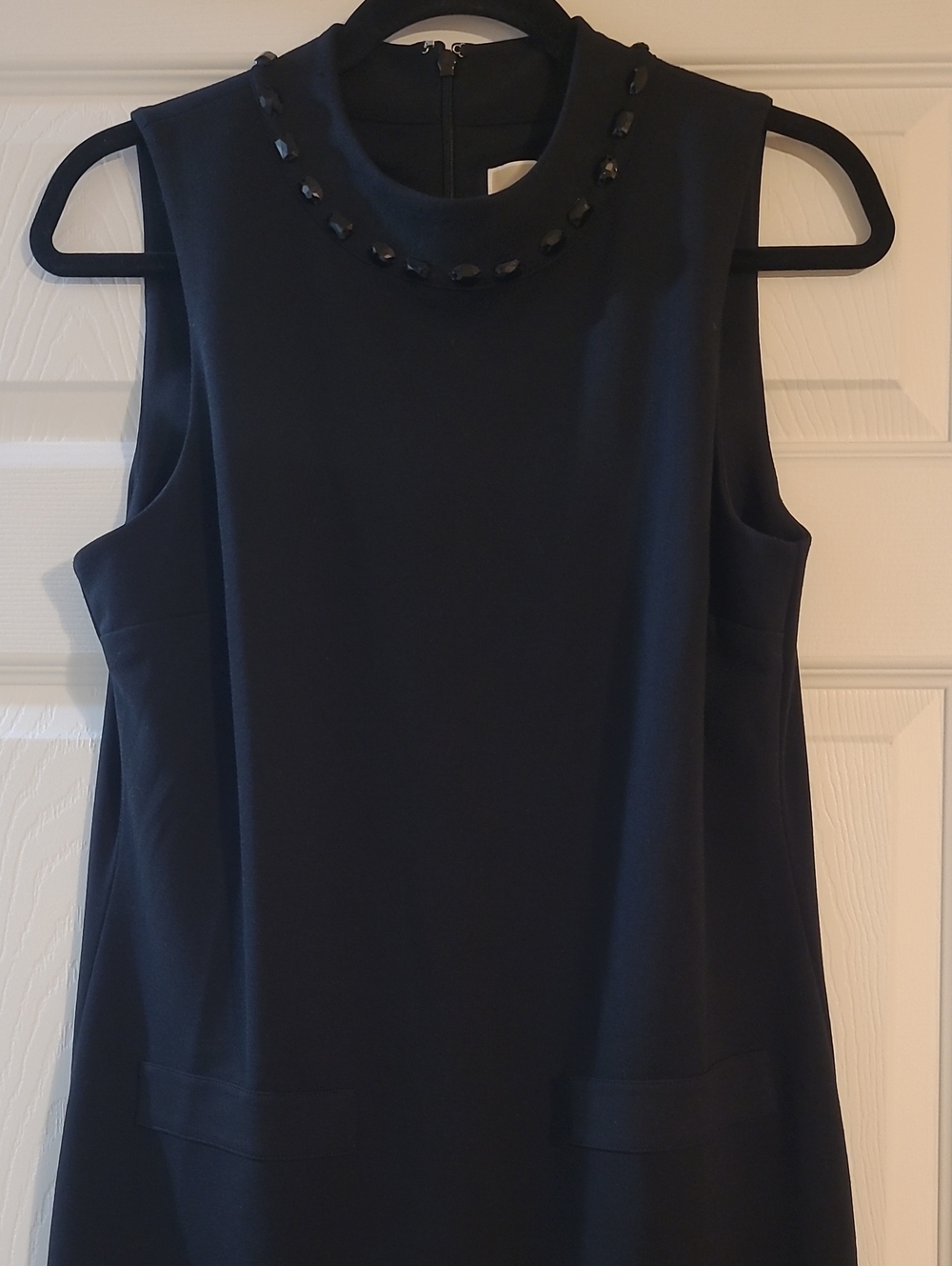 Michael Kors Black Sleeveless Jewel-Neck Sheath Dress Size M